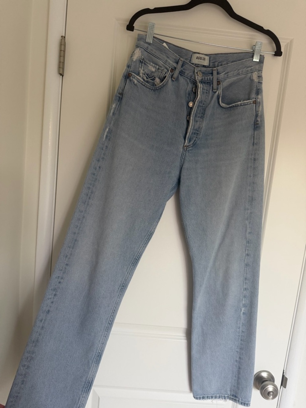 Agolde Light Wash Straight-Leg Jeans